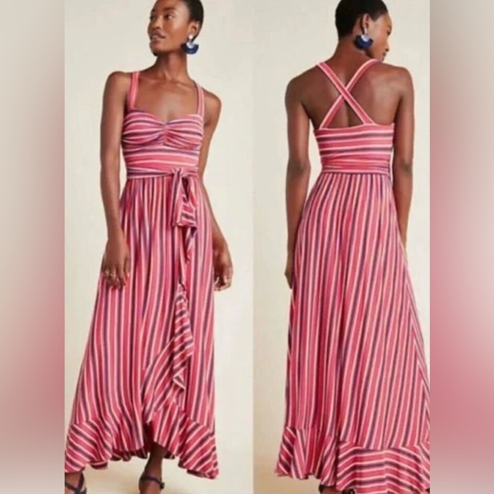 NEW! Anthropologie Maeve Gabriela Ruffled Maxi Dress
